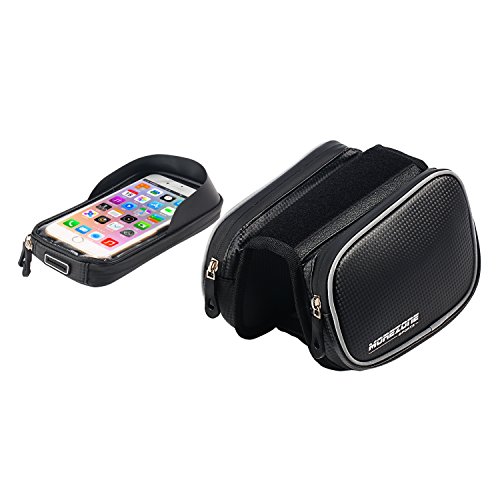 Fahrradtasche Rahmentaschen, MOREZONE Fahrrad Rahmentasche Frarradschnalletasche mit zwei Fäche, geeignet für Handy mit Größe unten 5,5″, Farhradlenkertasche Fahrradtasche Lenker - 5