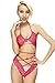 Fashion Polyester Lace Lingerie-Dress Set Sleepwear Hotpink Color One Size Hot Underwear New