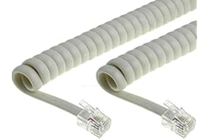 BQ Cables Cable Telefono RJ09 4P4C Espiral 2m Color Marfil 2190