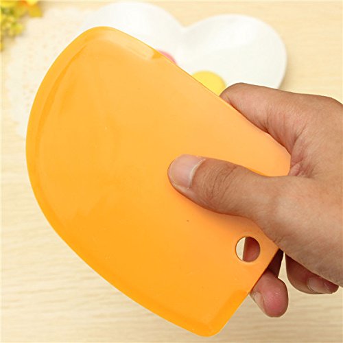 Yijia Teig-Schaber, aus Kunststoff, für Zuckerguss, Fondant, Kuchen, glatte und gezackte Kanten, zufällige Farbauswahl, 3 Stück - 2