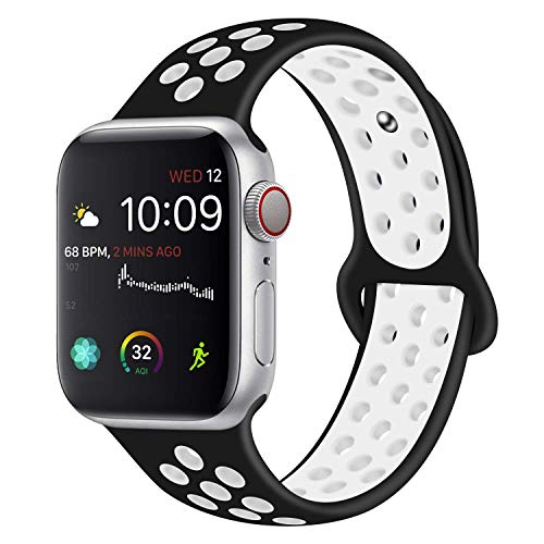 VODKER Compatible con para Apple Watch Correas 42mm 44mm 38mm 40mm Silicona Suave Reemplazo Sport Banda Compatible con para iWatch Serie 4 3 2 1