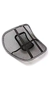 CHEM-AB ENTEREPIRSE Car Seat Chair Massage Back Lumbar Support Mesh Ventilate Cushion Pad, Black