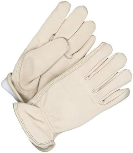 Bob Dale 20-9-376-9 Premium Grain Cowhide Driver Glove with Fleece Lining Rodeo Queen, Size 9, White