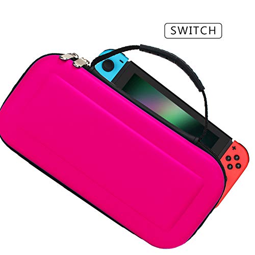 Preisvergleich Produktbild Gehäuse kompatibel mit Nintendo Switch - Hartschützende Reise- und Aufbewahrungshülle für Nintendo Switch + Joy-Con-Controller + Game Cards [PINK]