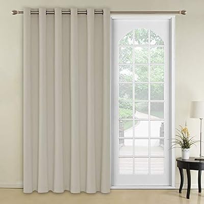 Deconovo Rideau Occultant Moderne à Oeillets Rideaux Grande Largeur Isolant Rideau Thermique 200x270cm Beige