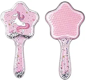 Jagmag 3D Glitter Unicorn Kids Hair Brush / Unicorn Hair Comb / Star Shape Kids Hair Brush / Hair Comb / Brush for Kids / Girls and Boys (Multicolour) Pack of 1