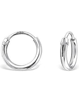 Unbespielt Schmuck Ohrschmuck Ohrringe Silber 925 Creolen winzig klein für Kinder 8 x 1,2 mm mit Steckverschluss...