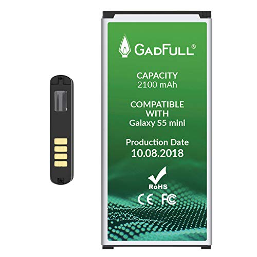 GadFull Batterie pour Samsung Galaxy S5 mini   Date de Production est 2018   correspond    d origine EB-BG800BBE   du mod  le SM-G800F   Duos SM-G800H   Parfait comme batterie de remplacement