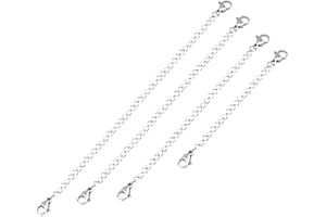 Healifty Edelstahl Verlängerungskette mit Karabinerverschluss Kettenverlängerung Damen Edelstahl Halsketten Extender Kette für Armband DIY Schmuckherstellung 4 Stück