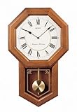 Seiko Wall Pendulum Schoolhouse Clock Dark Brown Solid Oak Case