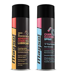 Magsol Chain Cleaner Spray & Adhesive Chain Lubricant Spray (100 ml, Each)