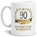 Produktbild Tassendruck Geburtstags-Tasse Knackige 90" Geburtstags-Geschenk Zum 90. Geburtstag/Geschenkidee/Scherzartikel/Lustig/Witzig/Spaß/Fun/Mug/Cup Qualität - 25 Jahre Erfahrung