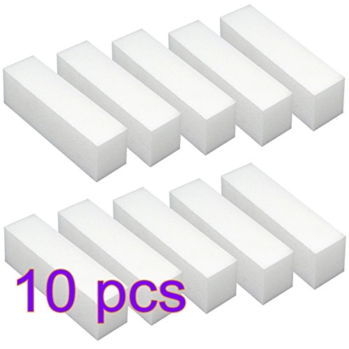 Baleba Bloque lima abrillantador de uñas para manicuría artística, color blanco, 10 unidades