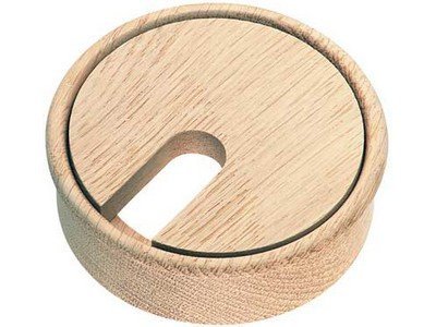Oak Maple Beech Desk Tidy Cable Grommet - Laquered or Unlaquered. (Oak Laquered, wood) by Handles & Ironmongery