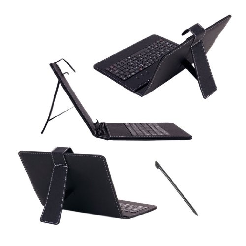 SODIAL (R) USB-Tastatur und PU Ledertasche Halterung mit Stylus fuer Tablet PC 8-Zoll-