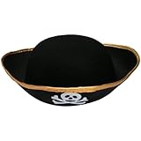 One Pirate Hat Blk Gold Child Size