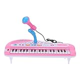 Andoer® 37 Keys Cartoon Mini Electronic Keyboard Music Toy with Microphone Educational Electone Gift for Children Kids Babies Beginners (Toy)