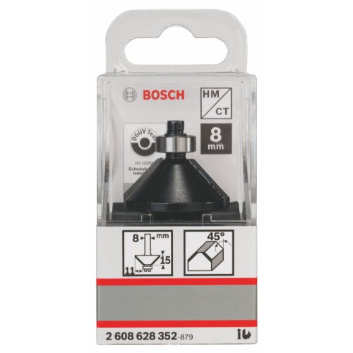 Bosch Zubehör 2 608 628 352 Fase-/V-Nutfräser 8 mm, B 11 mm, L 15 mm, G 56 mm, 45° - 2