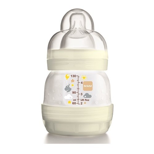 MAM Anti-Colic Self-Sterilising Bottle 130 ml - White