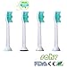 Produktbild Sohv® Ersatz Aufsteckbürsten, kompatibel mit Philips Sonicare HX6014/07/31/33/35,HX6018/07/31 ProResults Bürstenkopf, Standard, 1er Pack(4pcs), weiß