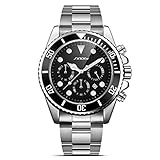 SSQ-CXO Quarzuhr der Männer, Art- und Weisegeschäft-Multifunktionskalender Leuchtend, Runder Legierungs-Vorwahlknopf-rostfreier Band-30 Meter-Wasserdichte Uhr