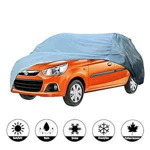 Allextreme AK7001 Car Body Cover Compatible with Maruti Suzuki Alto K10 Custom Fit Dustproof UV Heat Resistant Indoor Outdoor Body Protection (Grey Without Mirror)