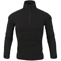 QCHENG Chemise de Combat Militaire Tactique Homme Tenue Airsoft Chasse Shirt Camouflage Multicam Uniforme à Manches Longues Noir x-Large=Tag XXL