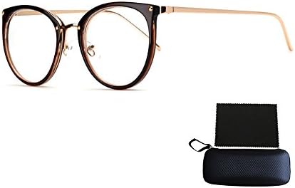 Pingenaneer Round Retro Clear Lens Fashion Frames for Men and Women - Glasses, Eyeglasses,  Frame Couleur de Thé