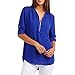 Produktbild Damen Elegante Frühling Solide Reißverschluss Oberteile Slim Hemd Bluse Casual Tops DOLDOA T-Shirt Mode Blusen Pullover Sweatshirt Geburtstags Geschenk für Frauen Mädchen Freundin (EU:38, Blau)