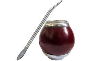 GAUCHO BRUNO Tazza Mate di Zucca con Supporto e Set Bombilla