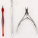 Teenxful 3Pcs Professional Manicure Accessories Kit Nail Cuticle Pusher Nipper Remover Clipper Manicure Fork Nail Art Tools