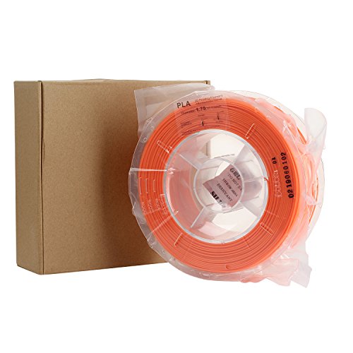 HICTOP 1.75mm PLA 3D-Drucker Glühfaden – 1 kg Spule (2,2 lbs) – Dimensional Genauigkeit +/- 0,05 mm (orange) - 3