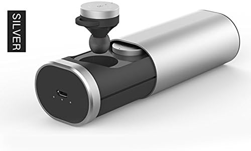 BLUEHUAF Rechargeable Box Bluetooth Headset Earphone Ultra Small Stealth Mini Wireless Motion Subwoofer Stereo Earbud Drive,Silver
