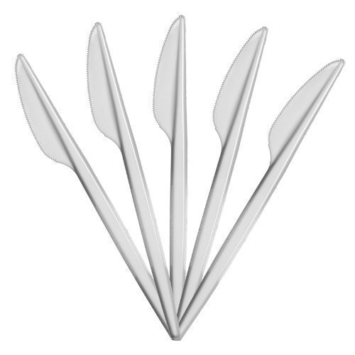 500 White Plastic Knives Plastic Cutlery Ideal for Parties Picnics etc