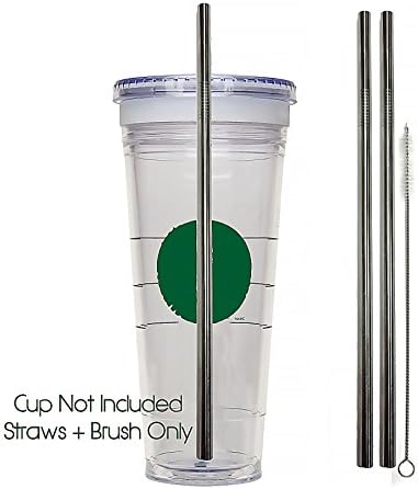 Venti Travel Mug Replacement Straws 2qty - Stainless Steel For Hot & Cold To-Go Drink Cups by CocoStraw