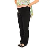 Black Linen Loose Fit Maternity Pregnancy Clothing Over Bump Trousers