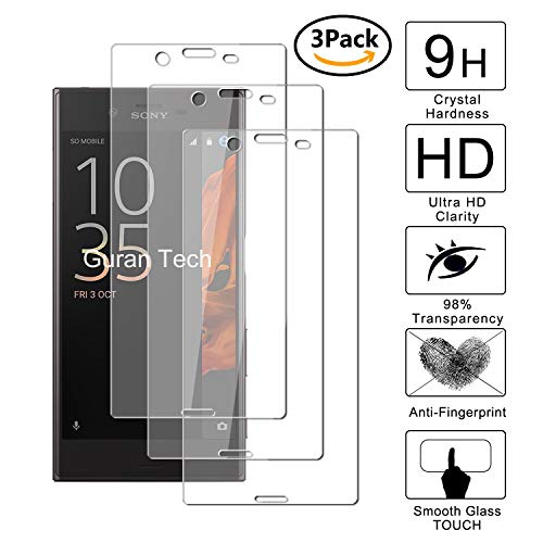 Guran® [3 Pack Tempered Glass Screen Protector Film for Sony Xperia XZ/Sony Xperia XZs Smartphone Clear Anti-Scratch Shatter Proof (9H Hardness, 2.5D Edge, 0.26mm Thickness)