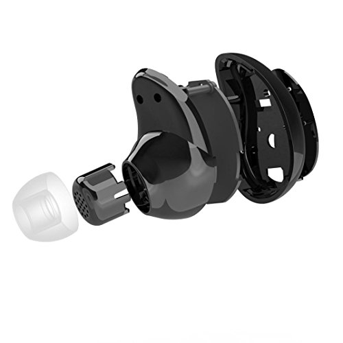 Preisvergleich Produktbild Xshuai Lange drahtlose Reichweite Bluetooth Earbud Single Design Noise Conelling Kopfhörer Kopfhörer mit tragbaren Power Bank Für Android Smart Phones (Schwarz)