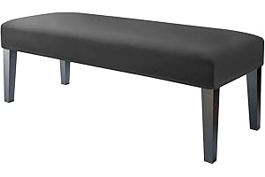 JHLD 1 Piece Upholstered Bench Slipcover, Velvet Bench Seat Protector Stretch Dining Room Bench Covers soft Spandex Dining Bench Cover For living room bedroom -black-1 Piece