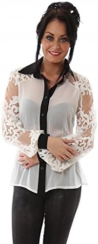 Party 21 Draped Open Back Lace Sleeve Cream Shirt White Medium
