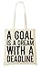 Produktbild A Goal Is Dream A Deadline Napoleon Hill Quote Slogan Tragetasche Einkaufstasche