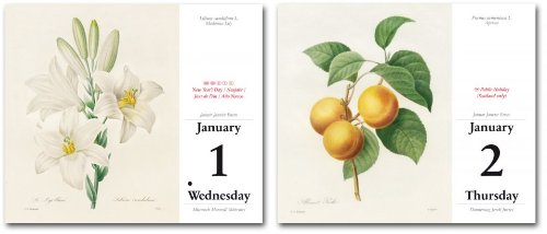 Flowers. Pierre-Joseph Redoute - 2014 Tear Off Calendar: All international holidays included (Taschen Tear-off Calendars)