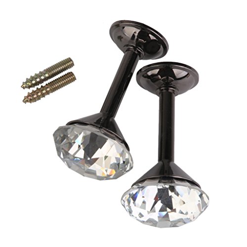 Faux Diamant Vorhang Vorhang tiebacks Tür Tassel Haken 2 Stk. (Schwarz) - 2