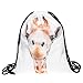 Produktbild Beutel Giraffe Fullprint Animal Tier Zoo Turnbeutel Sack Gym Bag Back Pack Kordel Tasche Loomiloo BGH