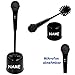 Produktbild Unbekannt Set _ WC Bürste + Bürstenhalter -  Mikrofon - schwarz  - inkl. Name - ohne Bohren / stehend - Halter Bad - Stand Bürstengarnitur / Toilettenbürste - Klobürs..