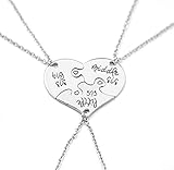 Material: Alloy Fengteng Beste Freunde Für Immer Liebe Große Schwester Mitte Schwester Kleine Schwester Halskette Stitching Spleißen Gebrochenes Herz 3 Stück Puzzle Halskette