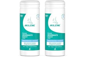 AKILEÏNE Akileine Poudre absorbante anti-transpirante pour pieds 75g. Lot de 2.