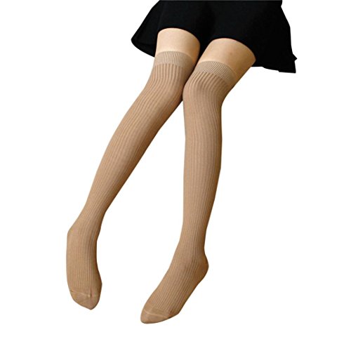 tan thigh high socks