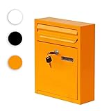 AXXX Fer boîte aux Lettres Jardin Fournitures Maison Hanging Poste boîte aux Lettres verrouillable Lettre clé Boîte Lockset Mur étanche Mouonted,Jaune