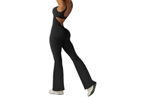 OEAK Tuta sportiva da donna Tute Donna Senza Maniche Aderenti Tuta Svasata Elegante Pantalone Pagliaccetto a gamba larga